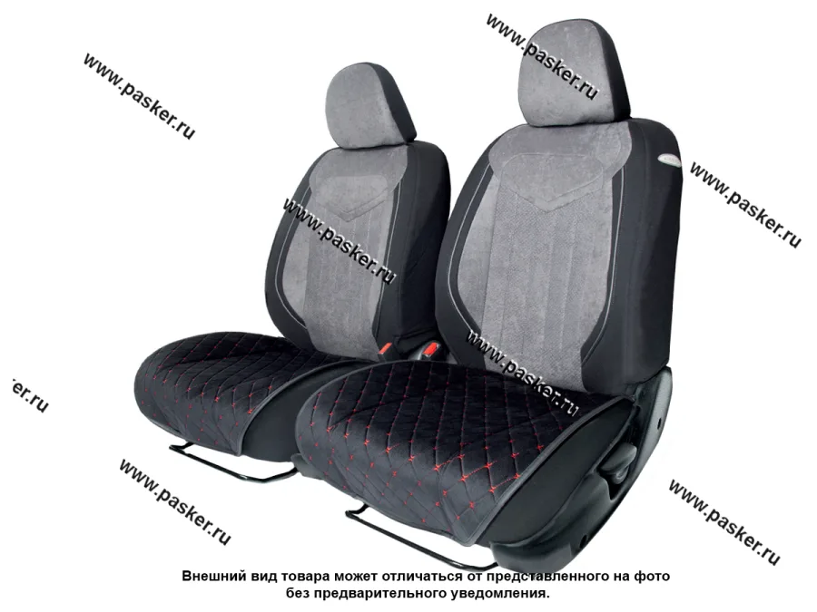 Накидка на сиденье AUTOPROFI ALC-0210 BK/RD алькантара черный/красный нижняя часть