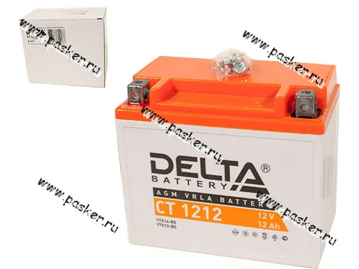 Аккумулятор DELTA CT 12Ач 1212 150х87х130 с/эл YTX14-BS YTX12-BS