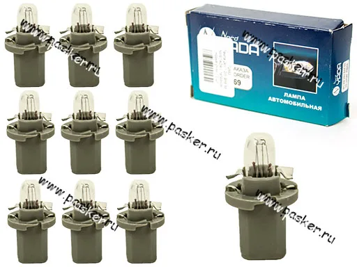 Лампа 24V 1.2W BX8.5d Nord YADA с патроном [упаковка 10 шт.]