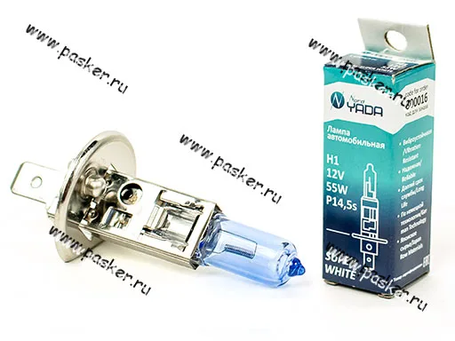 Лампа галоген 12V H1 55W P14.5s Nord YADA SUPER WHITE