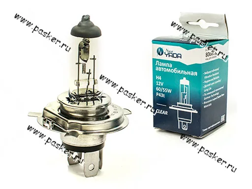 Лампа галоген 12V H4 60/55W P43t Nord YADA CLEAR