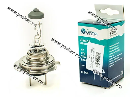Лампа галоген 12V H7 55W PX26d Nord YADA CLEAR