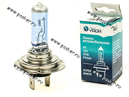 Лампа галоген 12V H7 55W PX26d Nord YADA SUPER WHITE