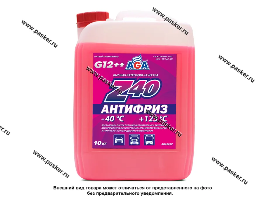Антифриз AGA-40 003Z G12++ 10кг красный