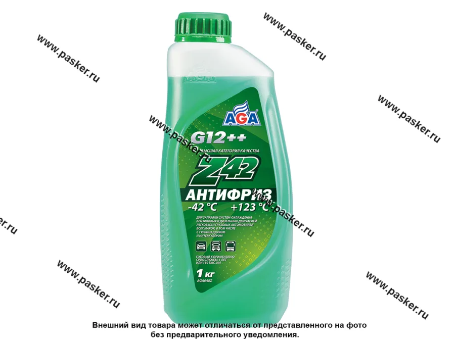 Антифриз AGA-42 048Z G12++ 1кг зеленый