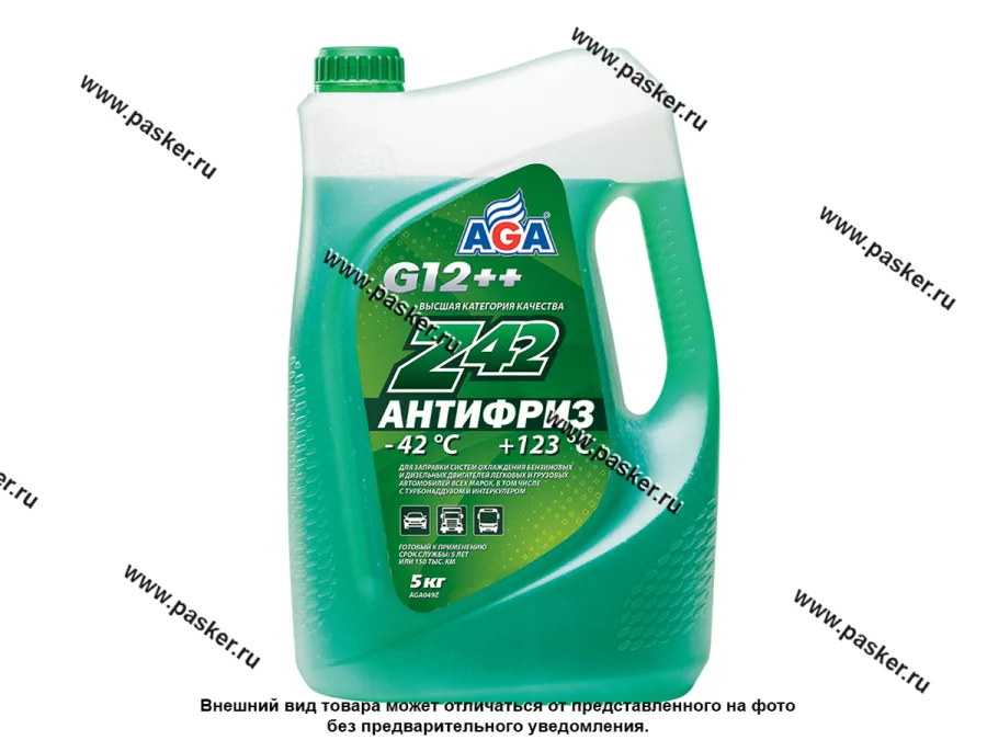 Антифриз AGA-42 049Z G12++ 5кг зеленый
