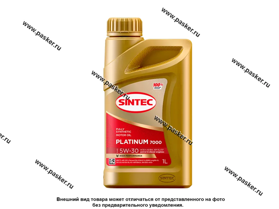 Масло SINTEC  5W30 Platinum 7000 API SL/CF ACEA A3/B4 1л син