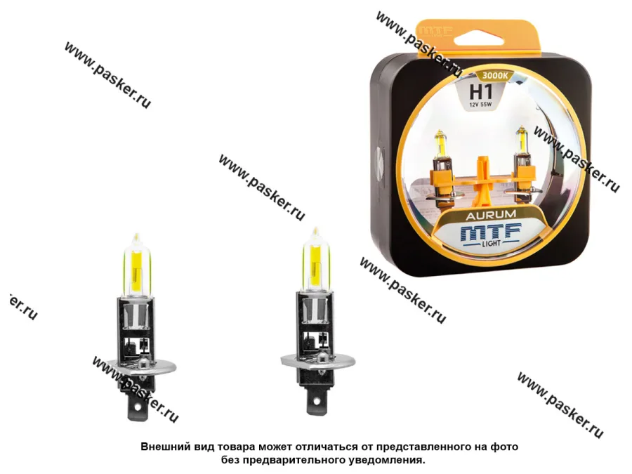 Лампа галоген 12V H1 55W P14.5s MTF Aurum 3000К