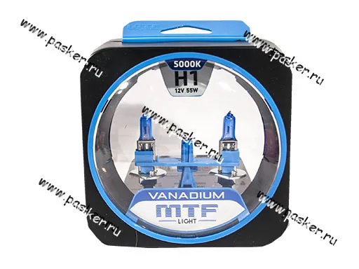 Лампа галоген 12V H1 55W P14.5s MTF VANADIUM 5000К
