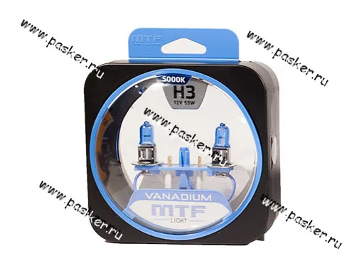 Лампа галоген 12V H3 55W Pk22s MTF VANADIUM 5000К