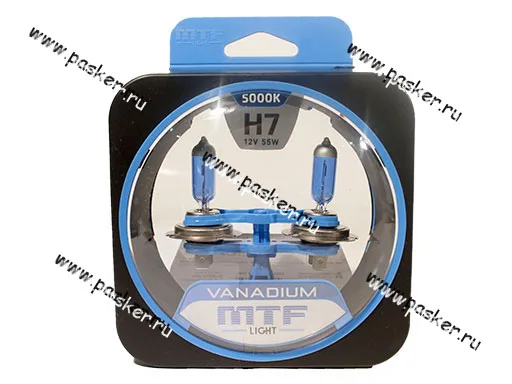 Лампа галоген 12V H7 55W PX26d MTF VANADIUM 5000К