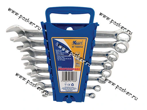 Ключи комбинированные  8 предметов 6-19 KRAFT 700552