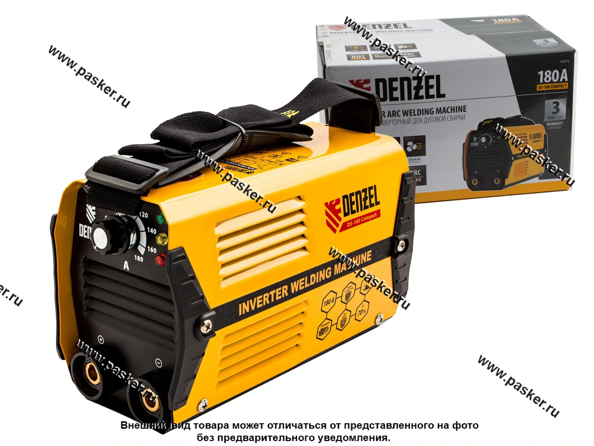 Сварочный аппарат инверторный 180А ПВ 70% диам.эл. 1,6-4мм DS-180 Compact Denzel 94372
