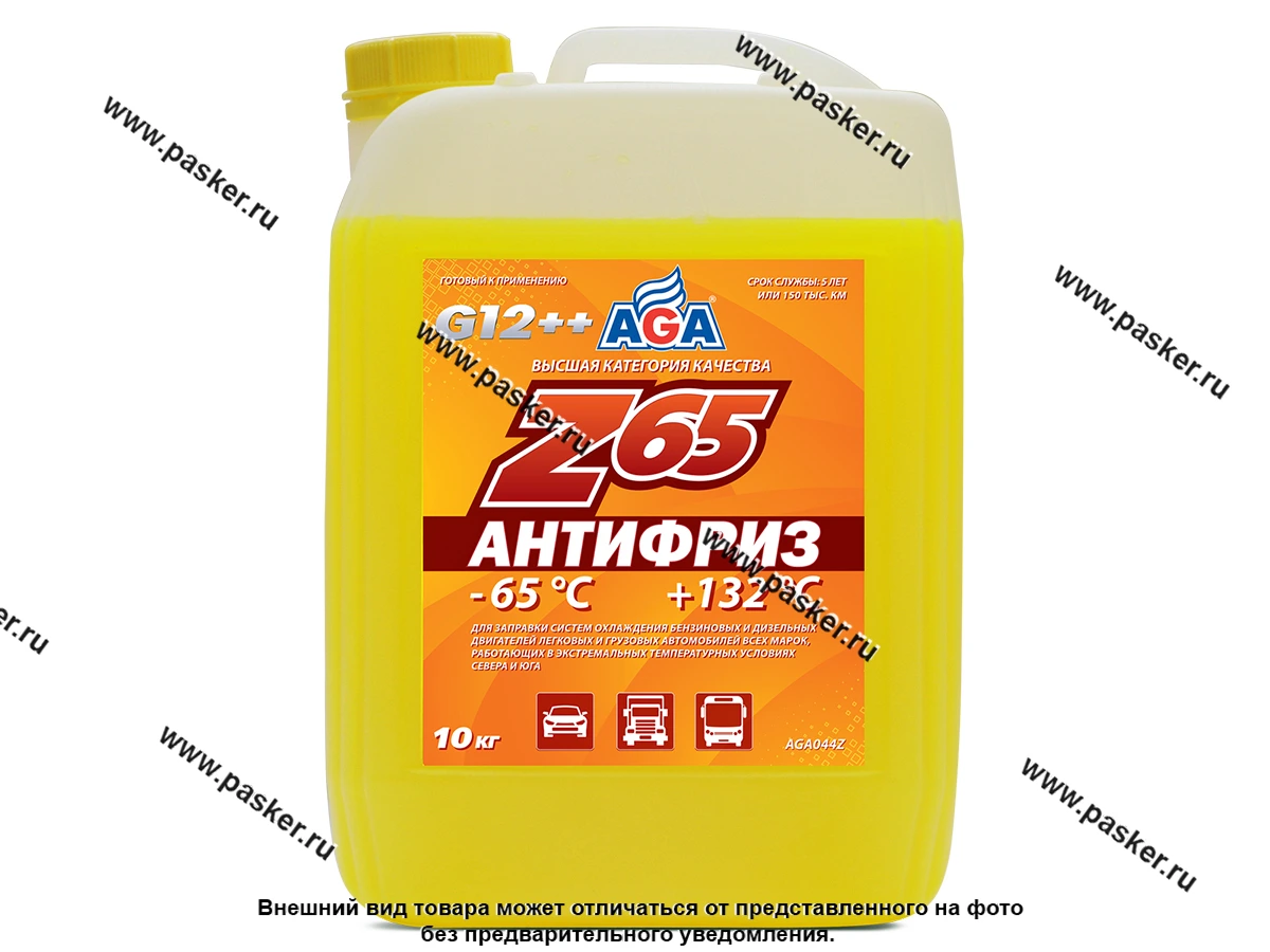 Антифриз AGA-65 044Z G12++ 10кг желтый