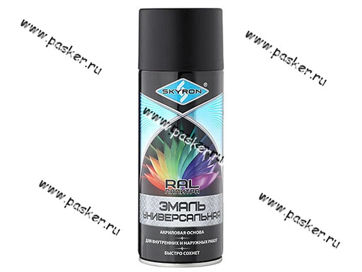 Краска Черная матовая SKYRON RAL 9005 SR-10905 520мл аэрозольная