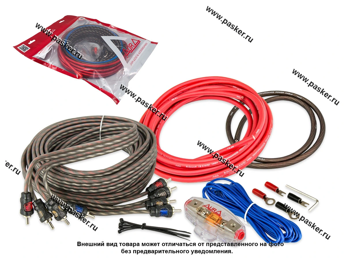 АУДИО Комплект для подключения 4х канального усилителя 8AWG (8мм2) AURA AMP-1408