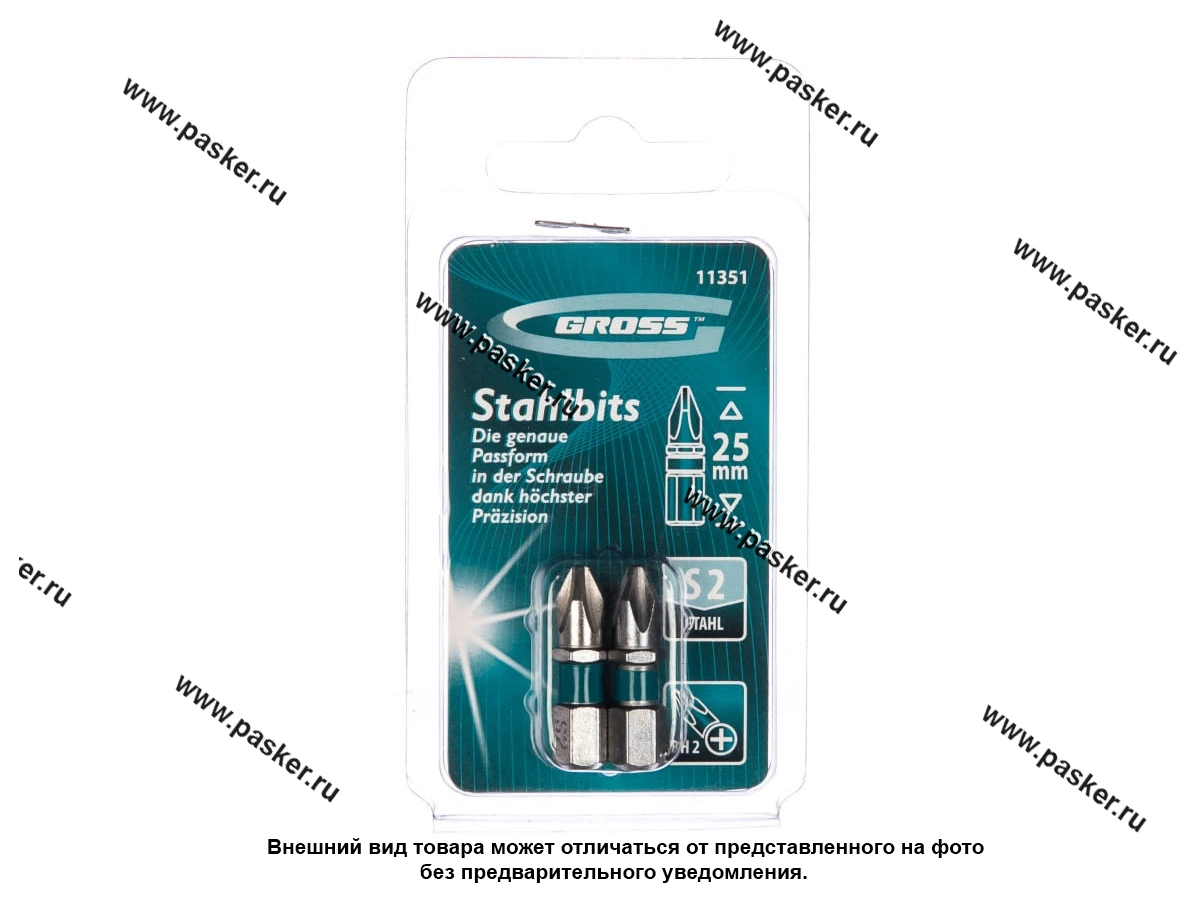 Биты 1/4 2пр крест PH2x25 Gross11351