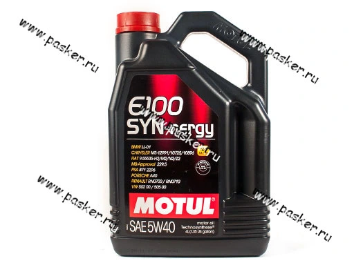 Масло Motul  5W40 6100 Syn-nergy SPEC API SN ACEA A3/B4 4л син 112451/113881