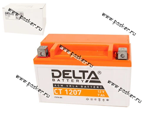 Аккумулятор DELTA CT 7Ач 1207 152х87х95 с/эл YTX7A-BS