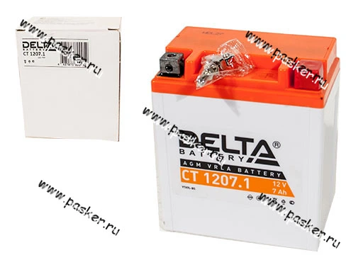 Аккумулятор DELTA CT 7Ач 1207,1 114x71x131 обр/п с/эл YTX7L-BS