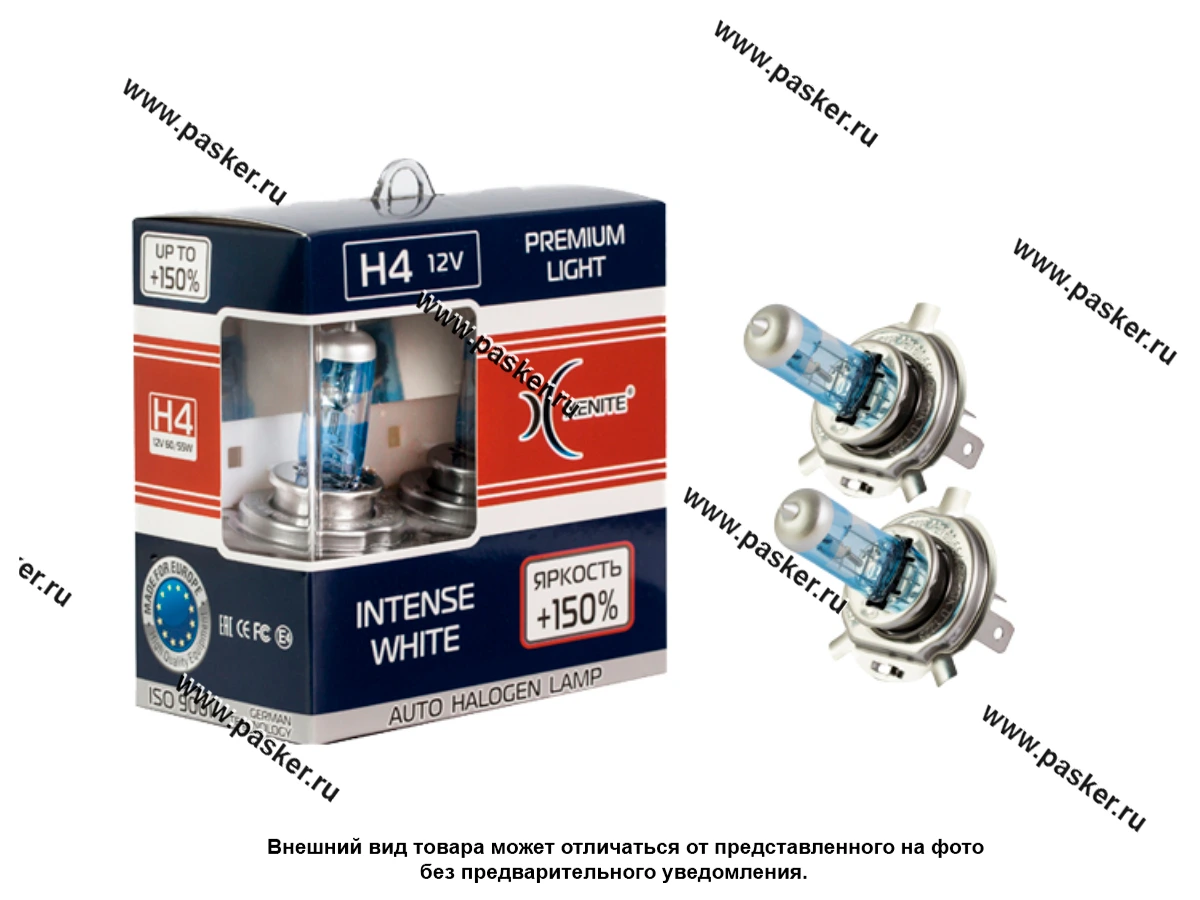 Лампа галоген 12V H4 60/55WP43t Xenite INTENSE WHITE 1007178