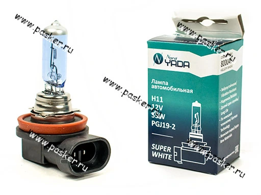Лампа галоген 12V H11 55W PGJ19-2 Nord YADA SUPER WHITE