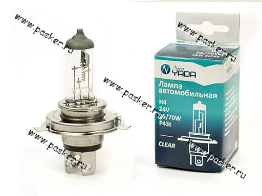 Лампа галоген 24V H4 75/70W P43t Nord YADA CLEAR