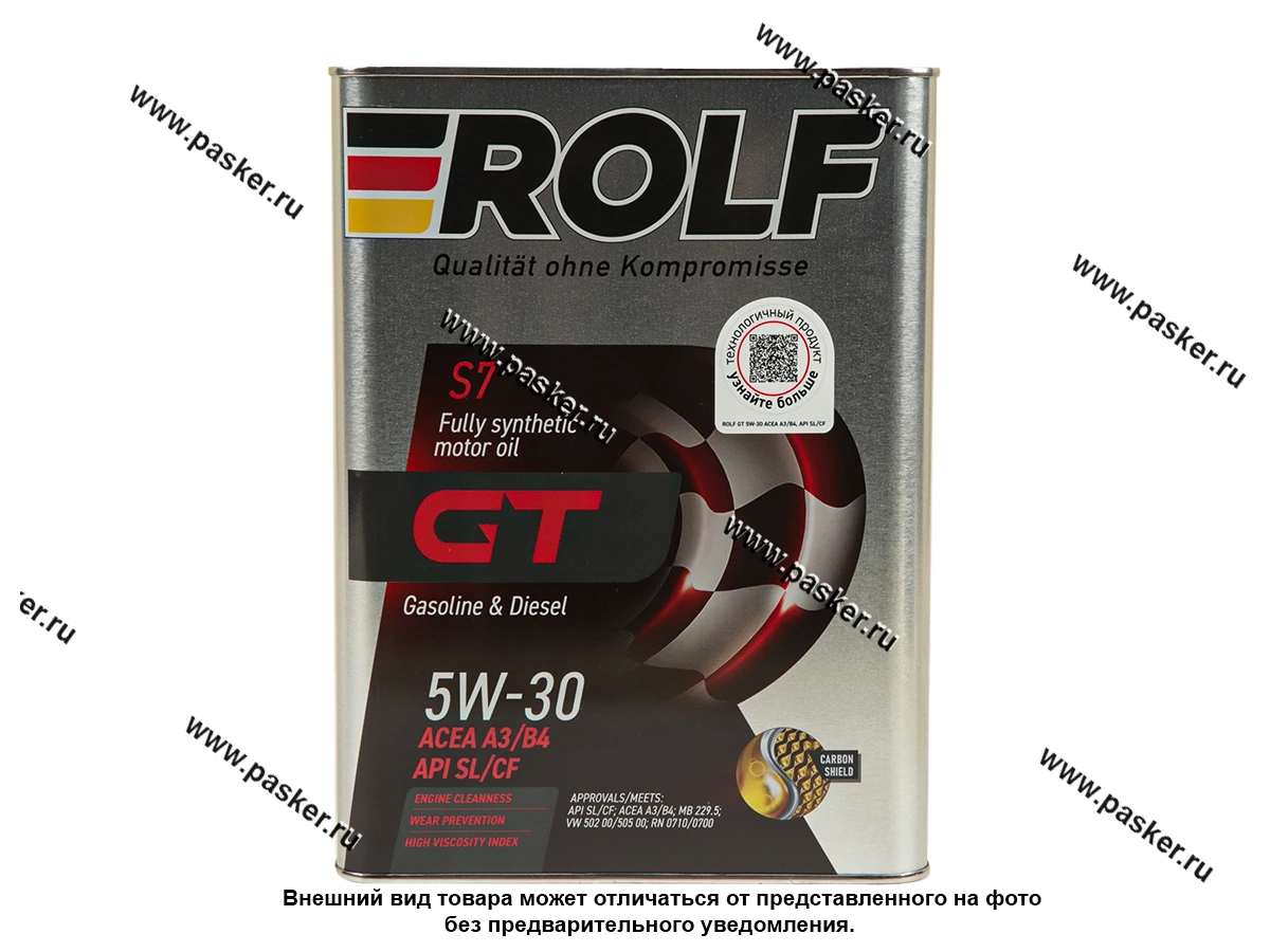 Масло ROLF 5W30 GT API SL/CF ACEA A3/B4 4л син