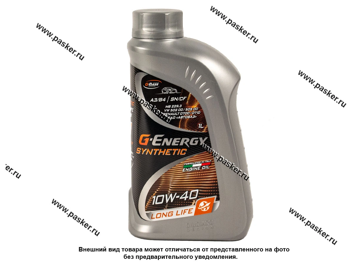 Масло G-Energy 10W40 Synthetic Long Life API SN/CF ACEA A3/B4 1л син