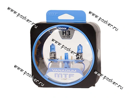 Лампа галоген 12V H3 55W Pk22s MTF VANADIUM 5000К