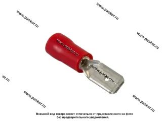 Клемма штыревая 6,3мм папа Nord YADA луженая изолированная красная 0,5-1,5мм