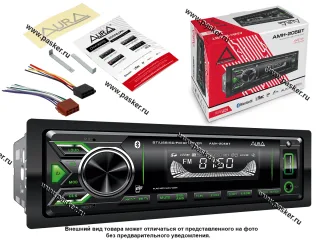 Автомагнитола AURA USB/Bluetooth/SD/FM 4х51W зеленая подсветка AMH/FIREBALL-205BT