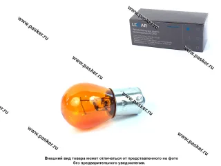 Лампа 12V21W BAU15s LECAR желтая