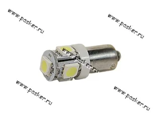Лампа светодиод 12V4W BA9s Nord YADA 5SMD белая