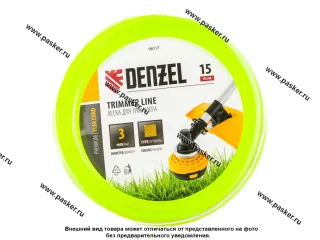 Леска для триммера 3,0мм х 15м FLEX CORD квадрат Denzel 96117