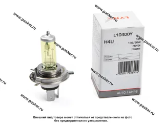 Лампа галоген 12V H4U 100/80W PU43T-38 YELLOW LYNXauto L10400Y