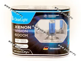 Лампа галоген 12V H7 55W PX26d ClearLight XenonVision MLH7XV 6000К