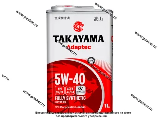 Масло TAKAYAMA  5W40 Adaptec API SN/CF ACEA A3/B4 1л син 605528/605586