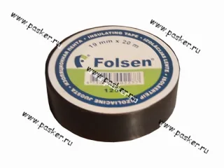 Изолента Folsen 19ммX20м 120мкм черная