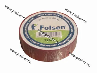 Изолента Folsen 19ммX20м 120мкм красная