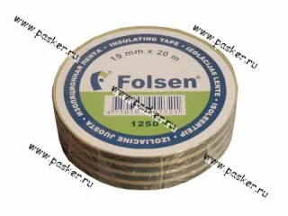 Изолента Folsen 19ммX20м 120мкм желто-зеленая