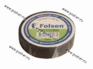 Изолента Folsen 19ммX20м 120мкм черная пламягасящая