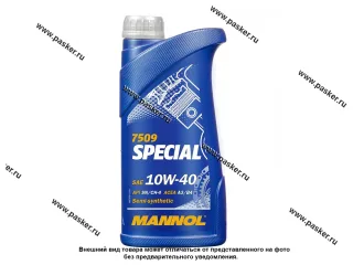 Масло Mannol 10W40 Special API SN/CH-4 ACEA A3/B4 1л п/с MN7509-1