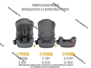 Кресло детское Zlatek ZL513 Lux группа 1,2,3 от 9-36кг карбон