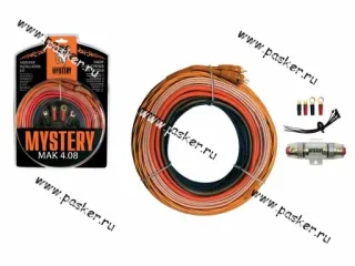 АУДИО Комплект для подключения 4х канал усилителя MYSTERY MAK 4.08 (8GA/9mm2) (двойной экран)