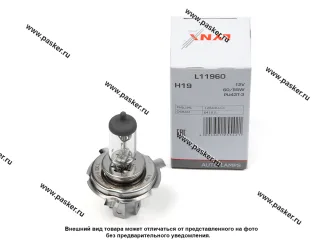 Лампа галоген 12V H19 60/55W PU43t-3 LYNXauto L11960