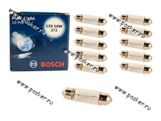 Лампа 12V10W SV8.5-8 35мм BOSCH 228