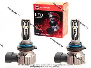 Лампа светодиод 12V HB4 AUTOPROFI 6000K 4000Lm 2шт X2-HB4