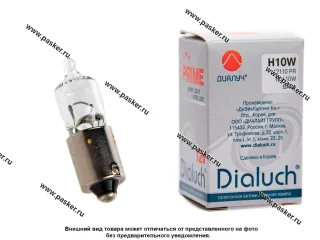 Лампа галоген 12V H10W BA9S DiaLuch Prime