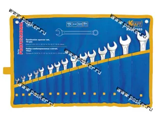 Ключи комбинированные 15 предметов 6-24 сумка KRAFT 700555